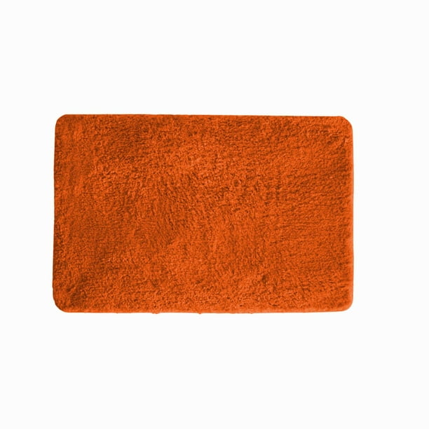 Gear New Orange Fabric Bath Rug Mat No Slip Microfiber Memory Foam 